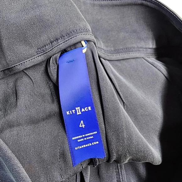 Kit and Ace Womens Silk Stretch Pants Size 4 Navy High Rise Cropped - Picture 7 of 9